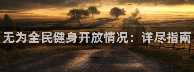 尊龙凯时公司官网：无为全民健身开放情况：详尽指南